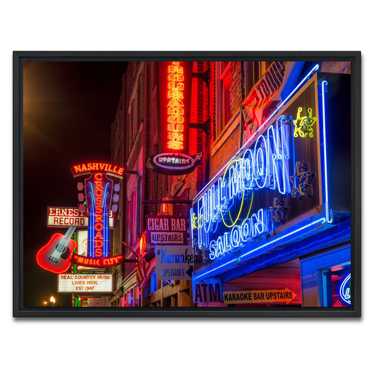AUTO-MOCKUP WHITE | Nashville Music Row | 1 Piece | Black Framed Canvas | group=4x3
