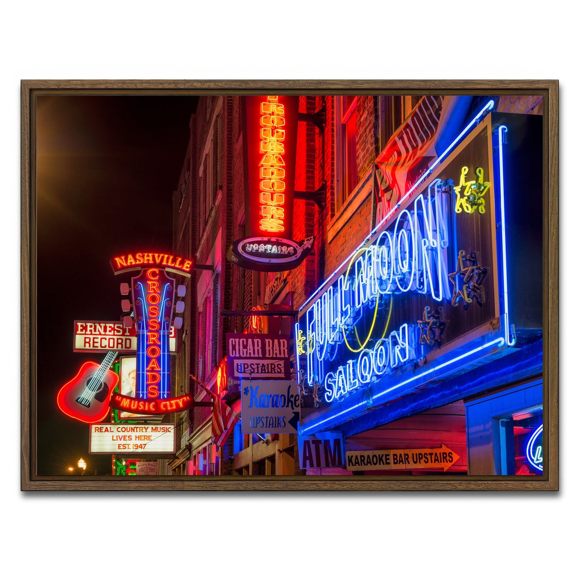 AUTO-MOCKUP WHITE | Nashville Music Row | 1 Piece | Walnut Framed Canvas | group=4x3