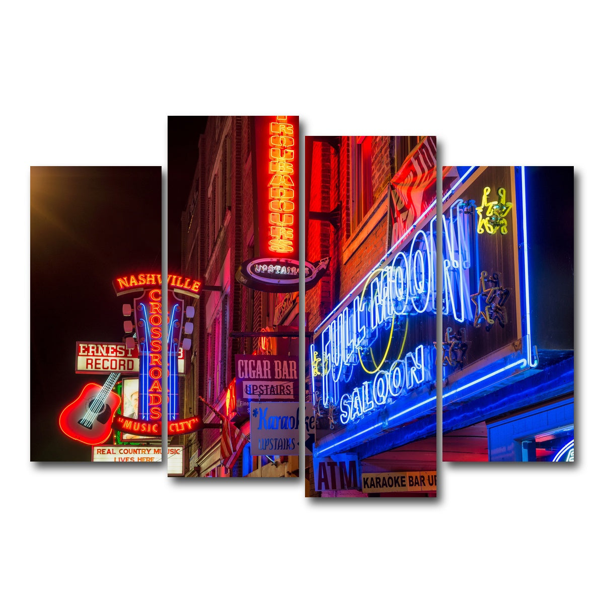 AUTO-MOCKUP WHITE | Nashville Music Row | 4 Piece | Gallery Wrap Canvas | group=4_normal