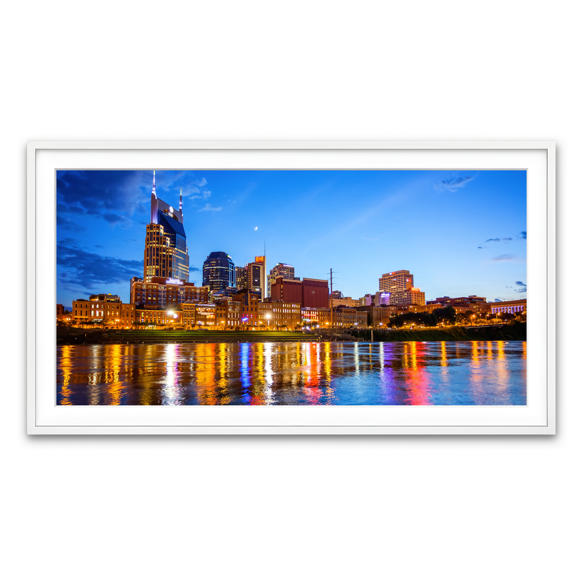 Framed Print 2x1 White