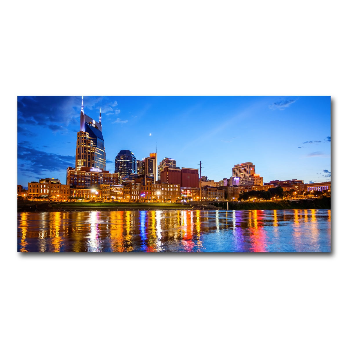 AUTO-MOCKUP WHITE | Nashville Skyline Cumberland River | 1 Piece | Gallery Wrap Canvas | group=2x1