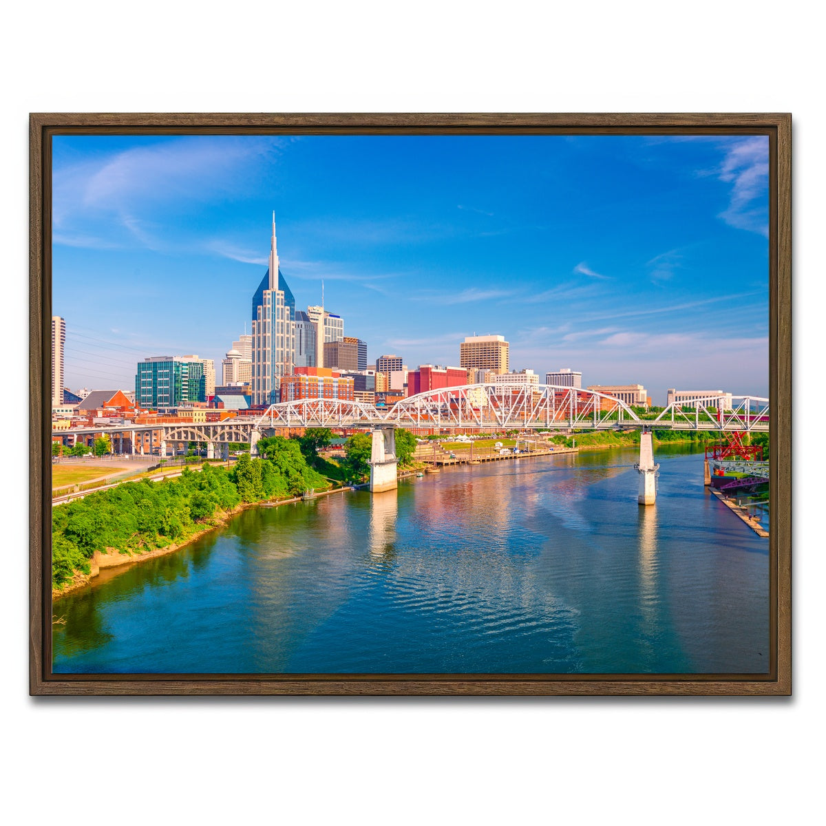 AUTO-MOCKUP WHITE | Nashville Tennessee | 1 Piece | Walnut Framed Canvas | group=4x3