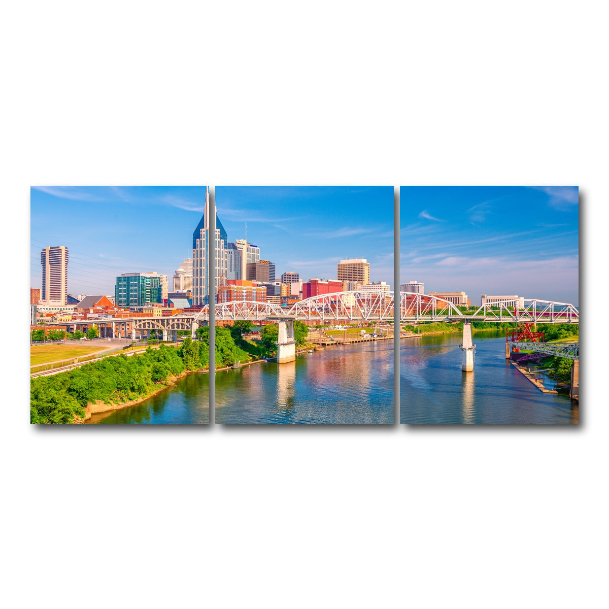 AUTO-MOCKUP WHITE | Nashville Tennessee | 3 Piece | Gallery Wrap Canvas | group=18x24