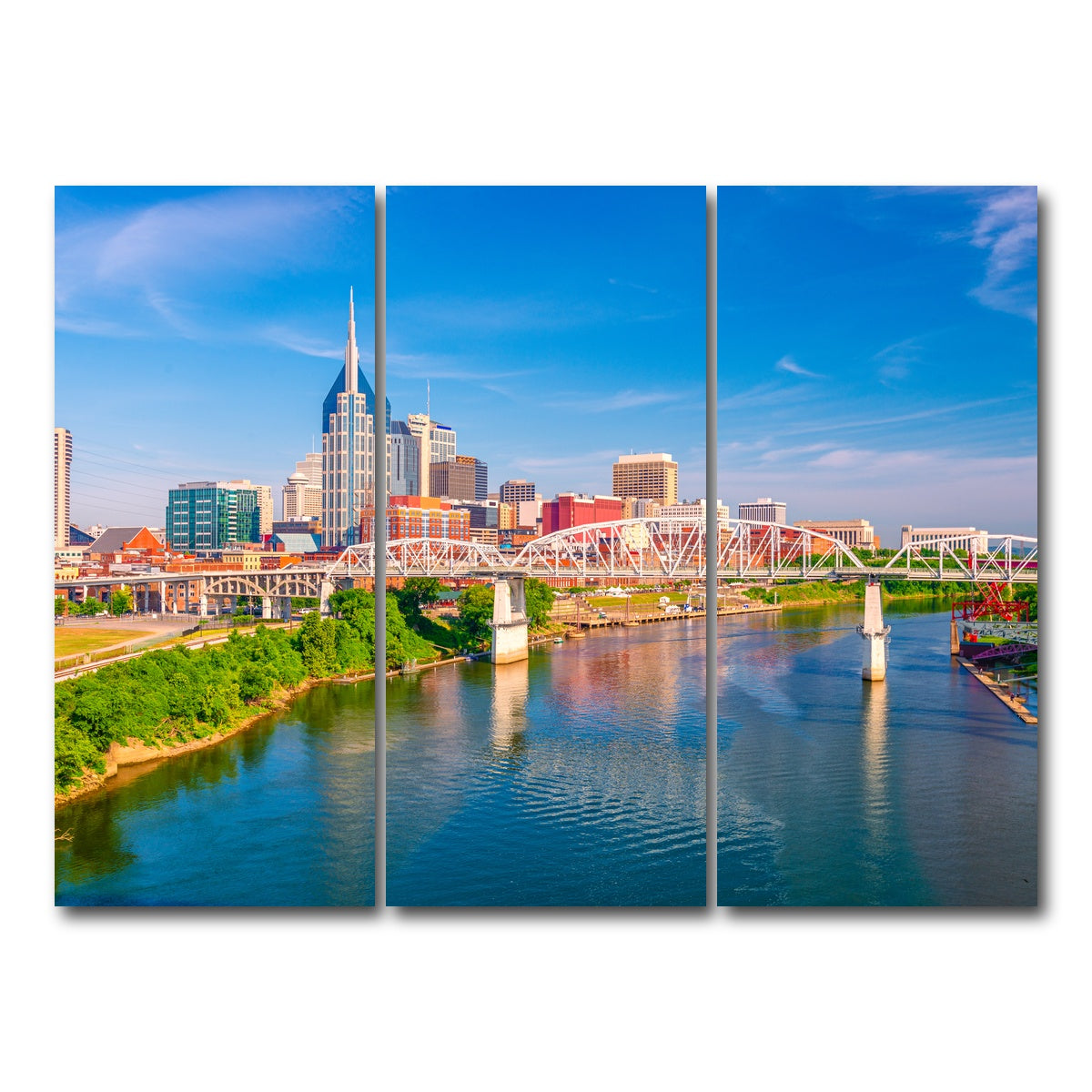 AUTO-MOCKUP WHITE | Nashville Tennessee | 3 Piece | Gallery Wrap Canvas | group=8x18