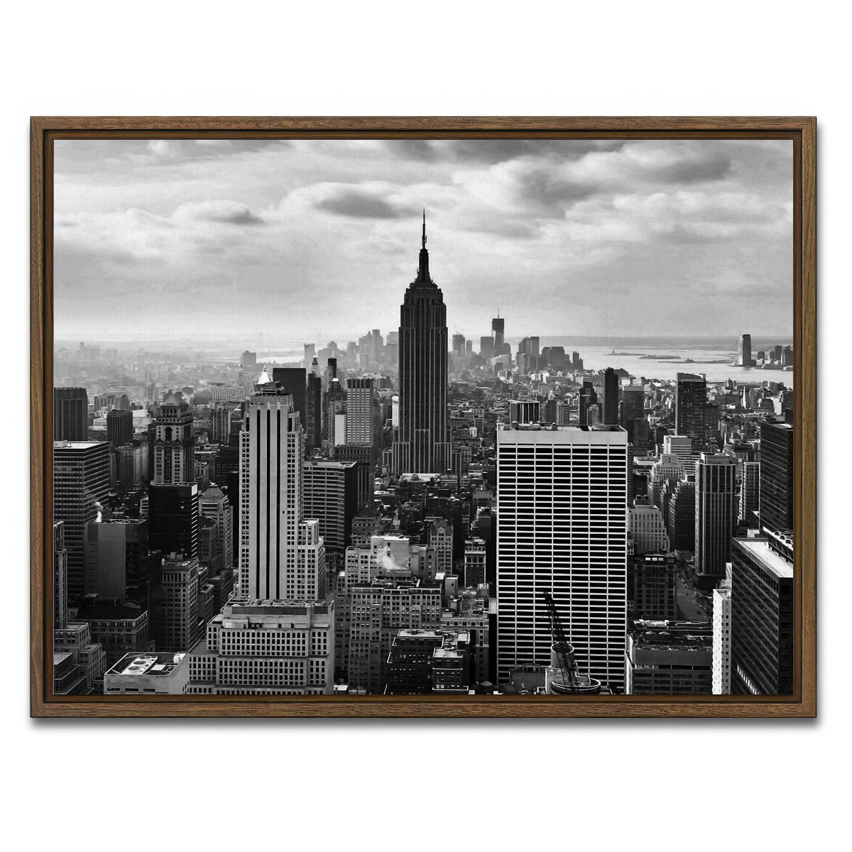 AUTO-MOCKUP WHITE | New York Skyline | 1 Piece | Walnut Framed Canvas | group=4x3