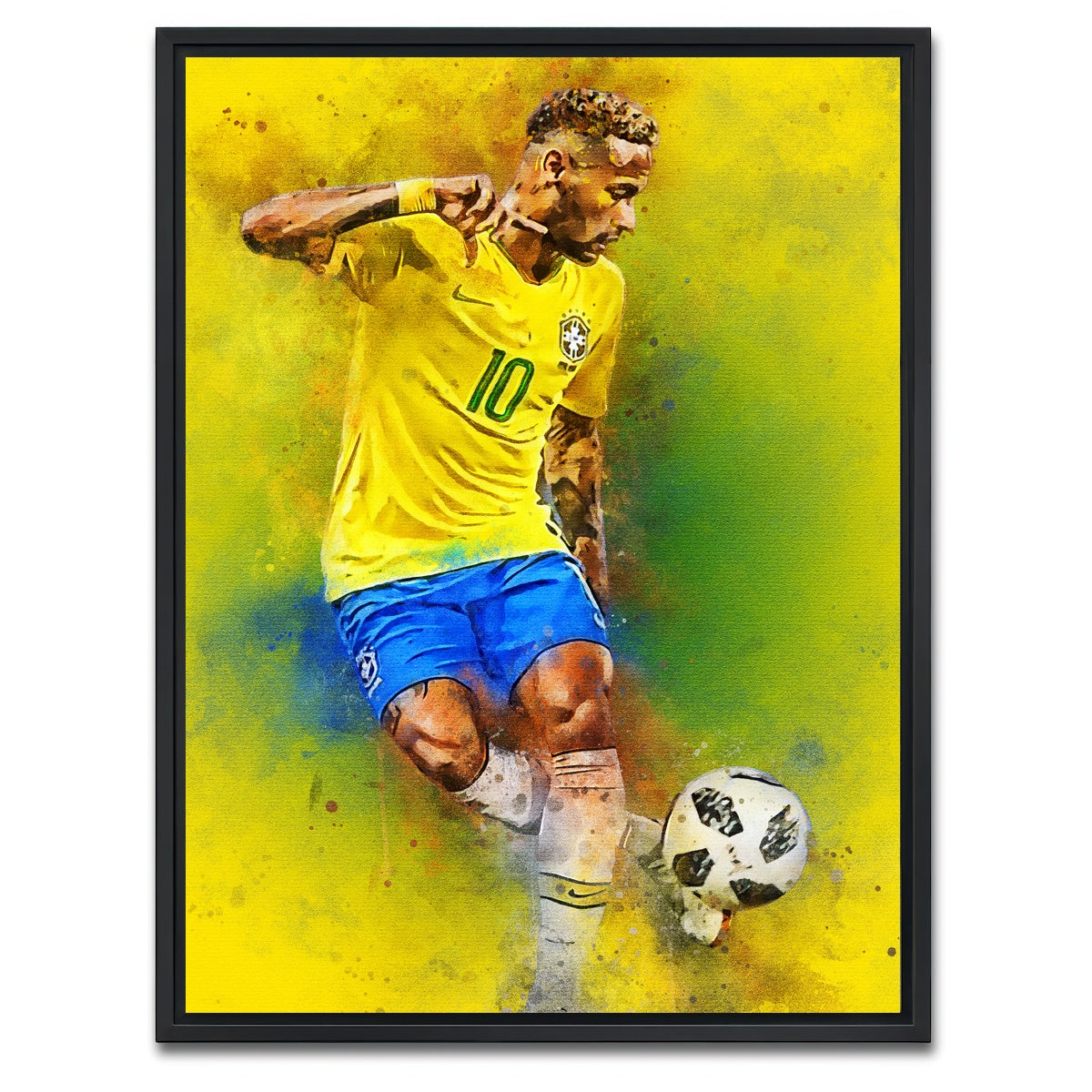 AUTO-MOCKUP WHITE | Neymar Jr | 1 Piece | Black Framed Canvas | group=3x4