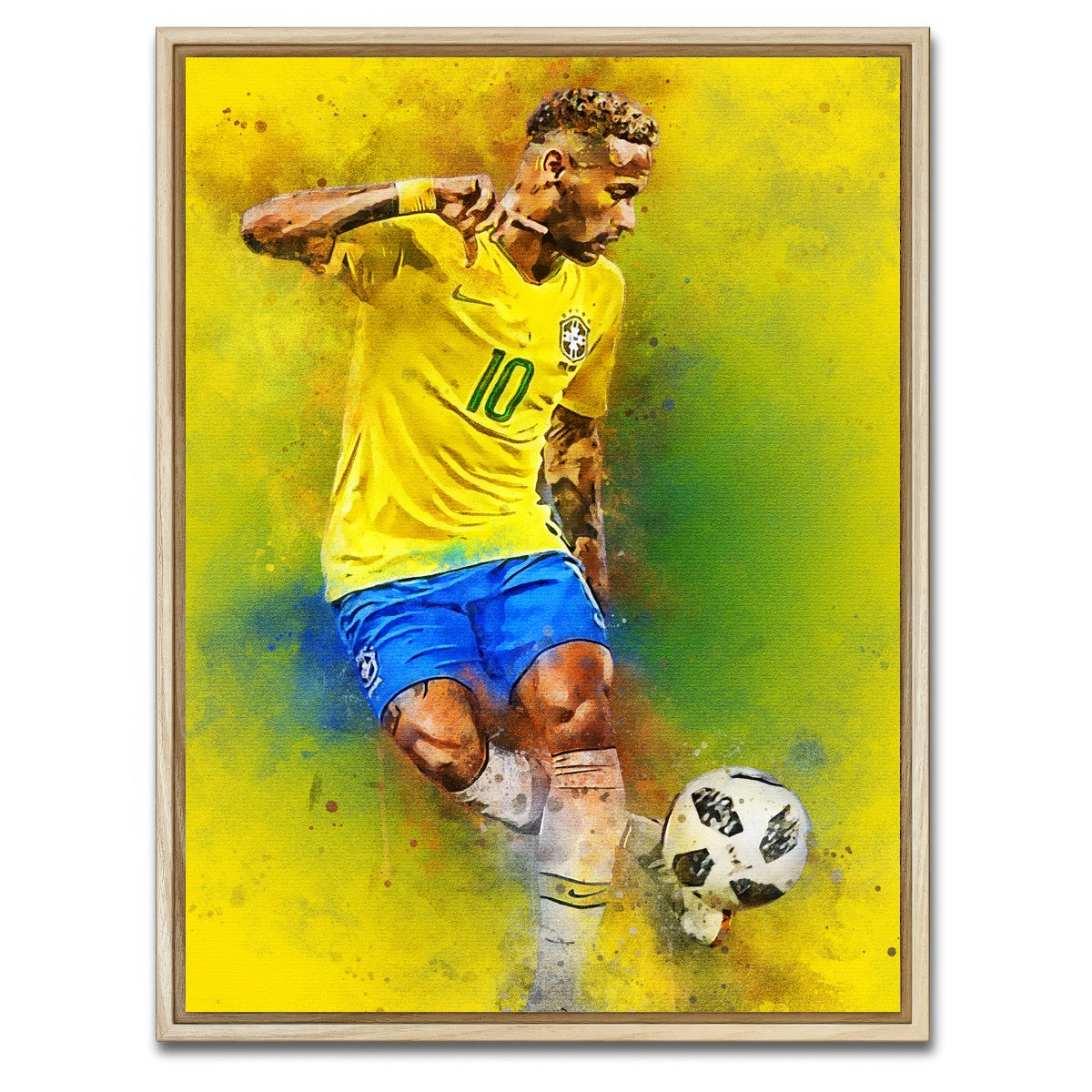 AUTO-MOCKUP WHITE | Neymar Jr | 1 Piece | Natural Framed Canvas | group=3x4