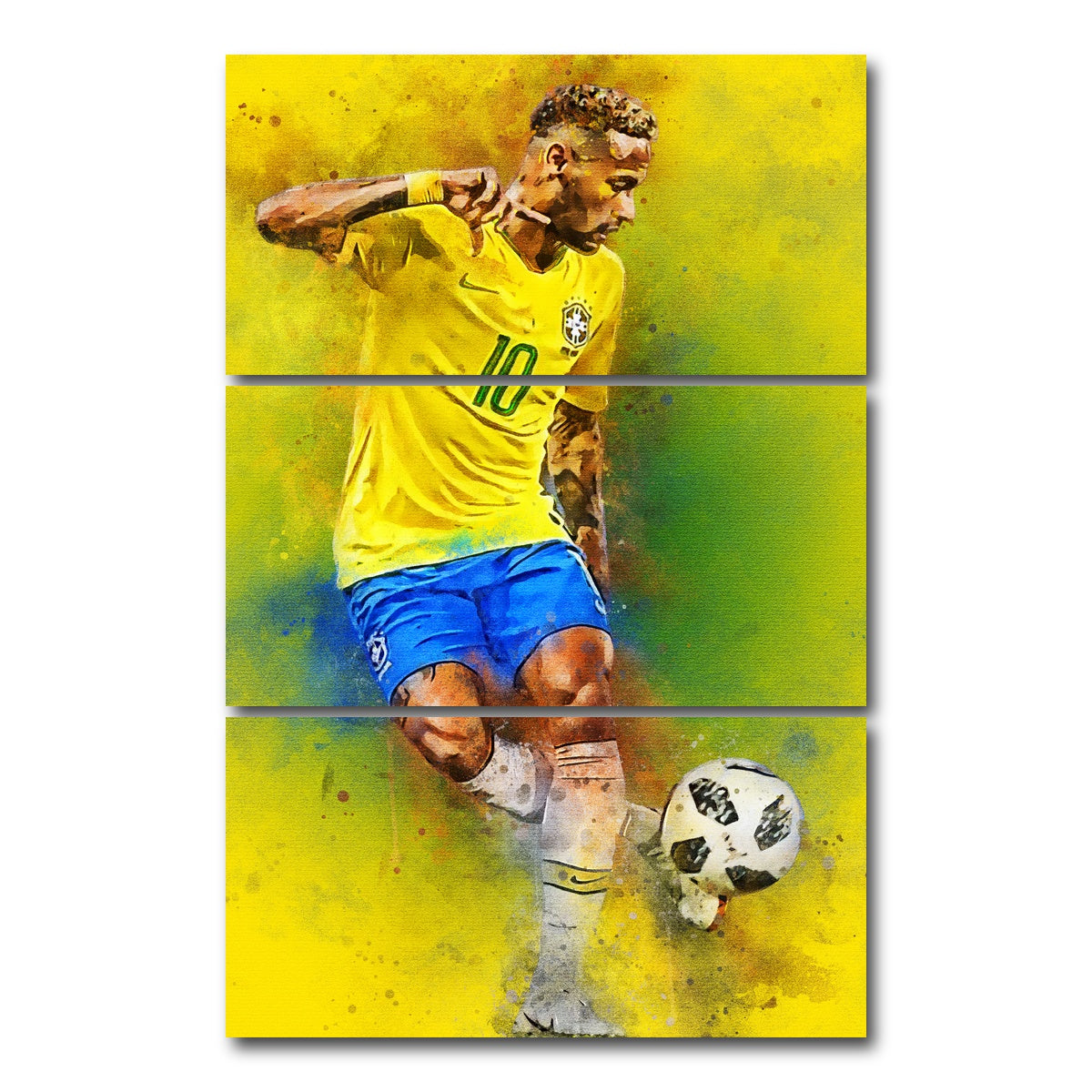 AUTO-MOCKUP WHITE | Neymar Jr | 3 Piece | Gallery Wrap Canvas | group=12x24_stacked