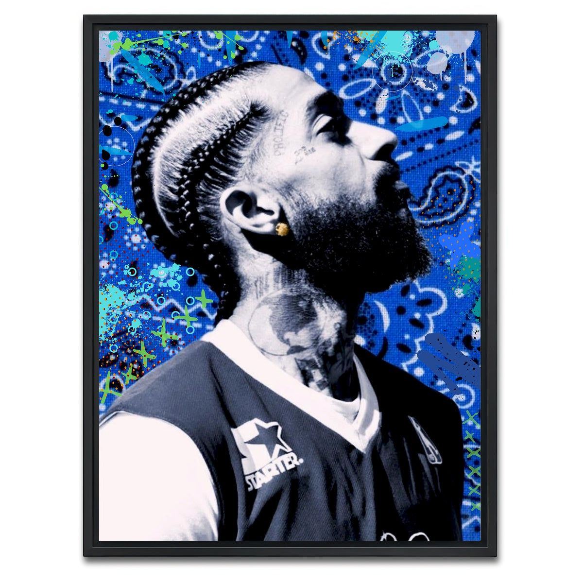 AUTO-MOCKUP WHITE | Nipsey Blue Final | 1 Piece | Black Framed Canvas | group=3x4