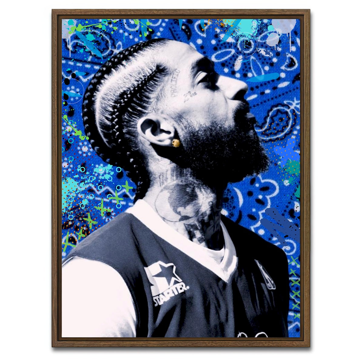 AUTO-MOCKUP WHITE | Nipsey Blue Final | 1 Piece | Walnut Framed Canvas | group=3x4