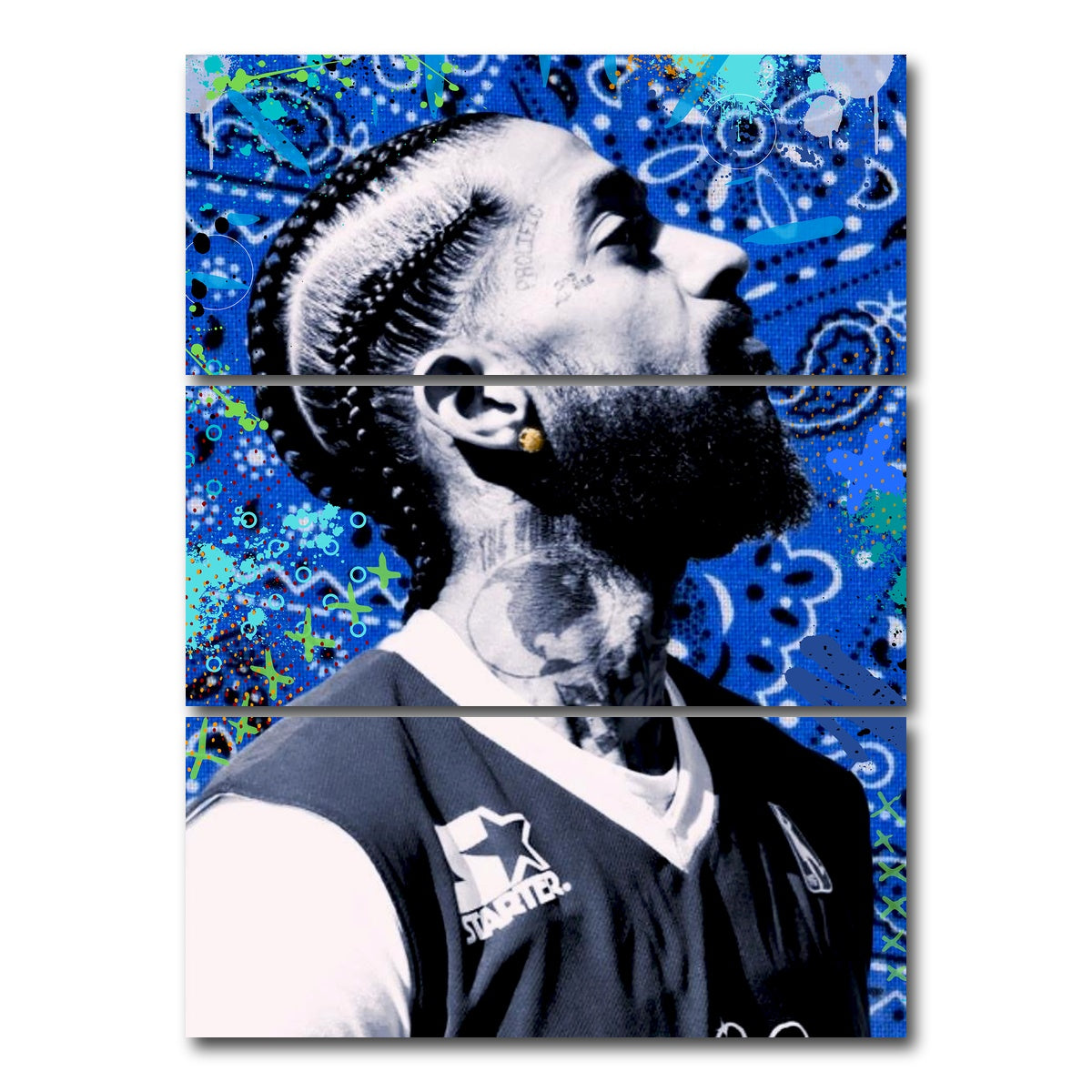 AUTO-MOCKUP WHITE | Nipsey Blue Final | 3 Piece | Gallery Wrap Canvas | group=8x18_stacked