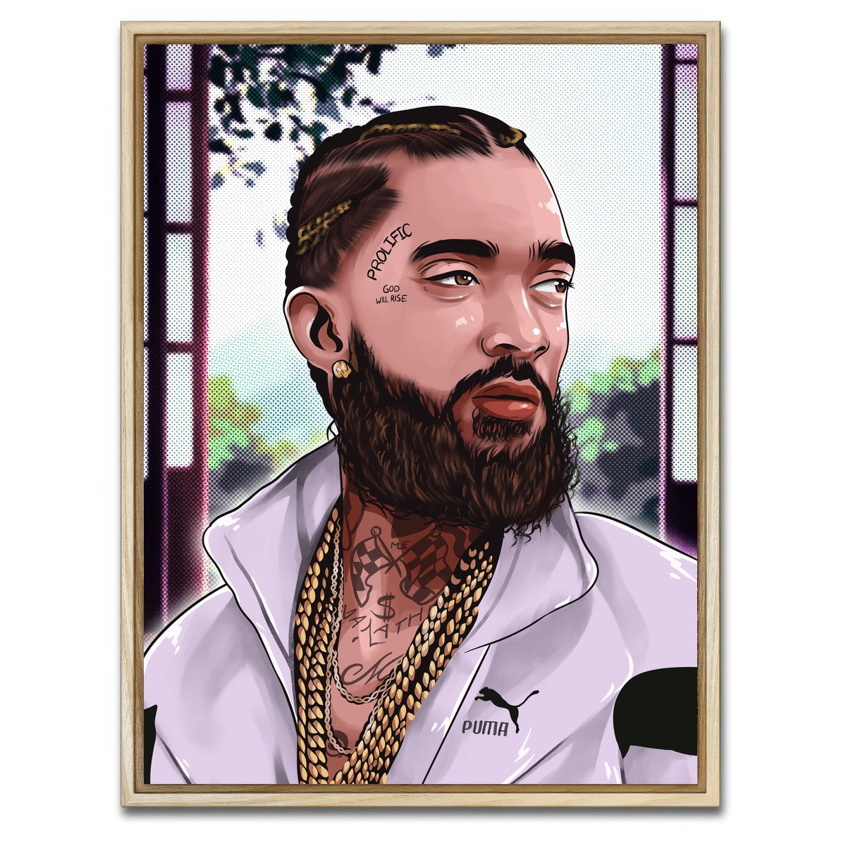 AUTO-MOCKUP WHITE | Nipsey | 1 Piece | Natural Framed Canvas | group=3x4