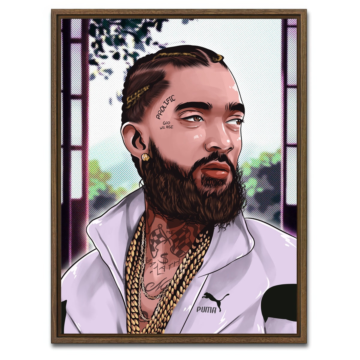 AUTO-MOCKUP WHITE | Nipsey | 1 Piece | Walnut Framed Canvas | group=3x4