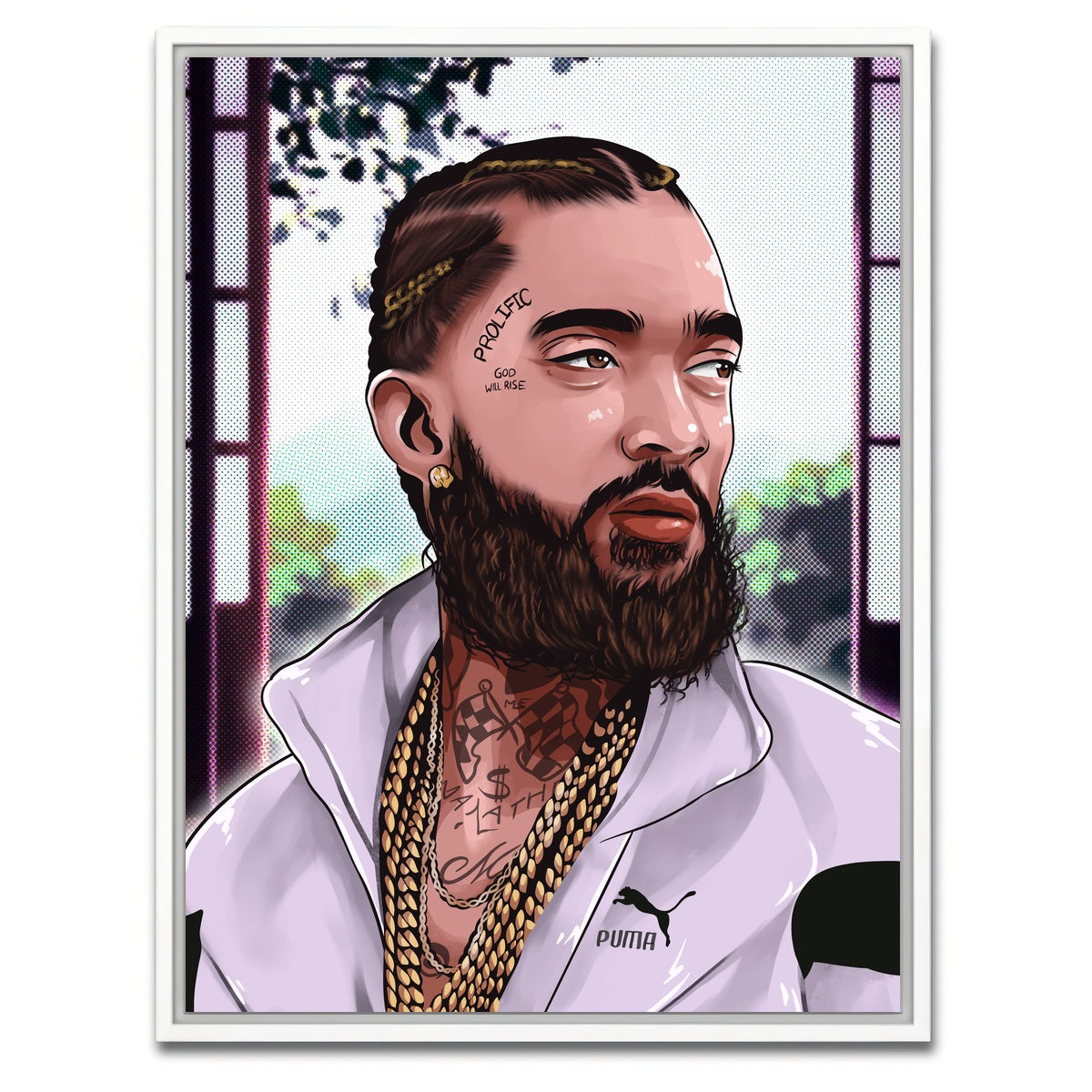 AUTO-MOCKUP WHITE | Nipsey | 1 Piece | White Framed Canvas | group=3x4