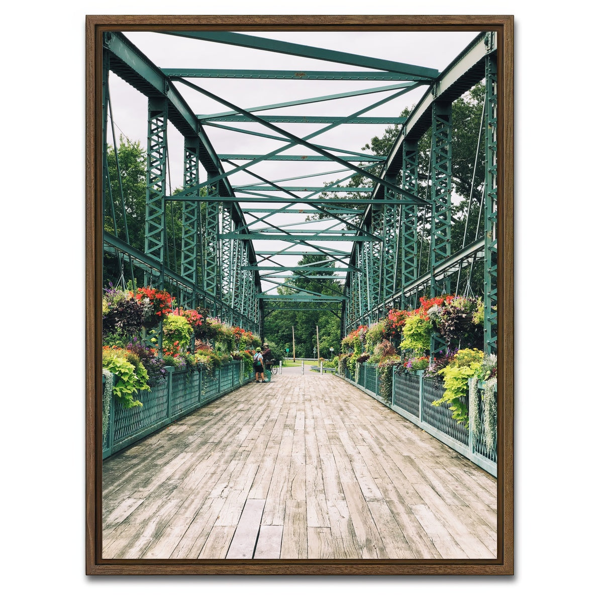 AUTO-MOCKUP WHITE | Old Drake Hill Flower Bridge | 1 Piece | Walnut Framed Canvas | group=3x4