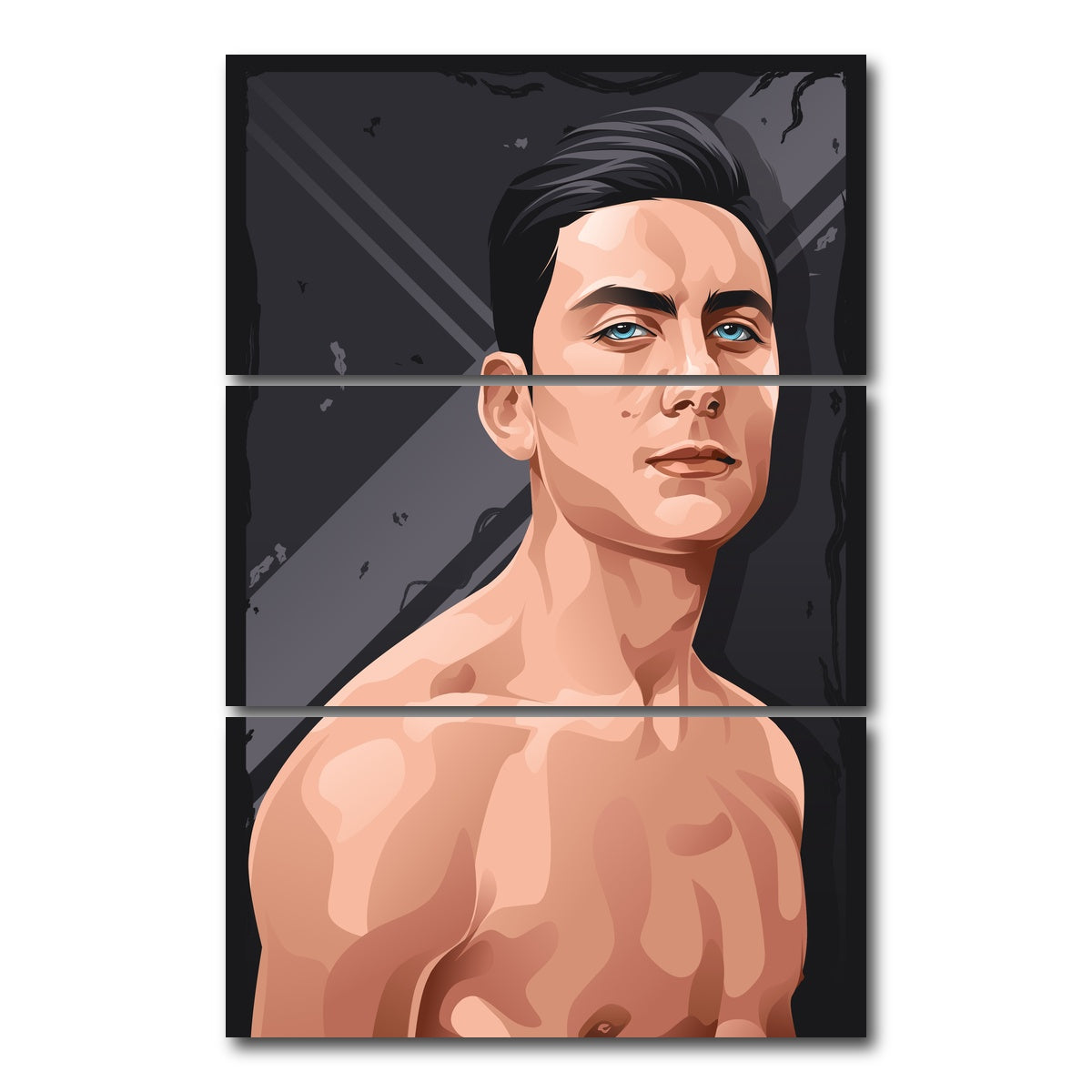 AUTO-MOCKUP WHITE | Paulo Dybala | 3 Piece | Gallery Wrap Canvas | group=12x24_stacked