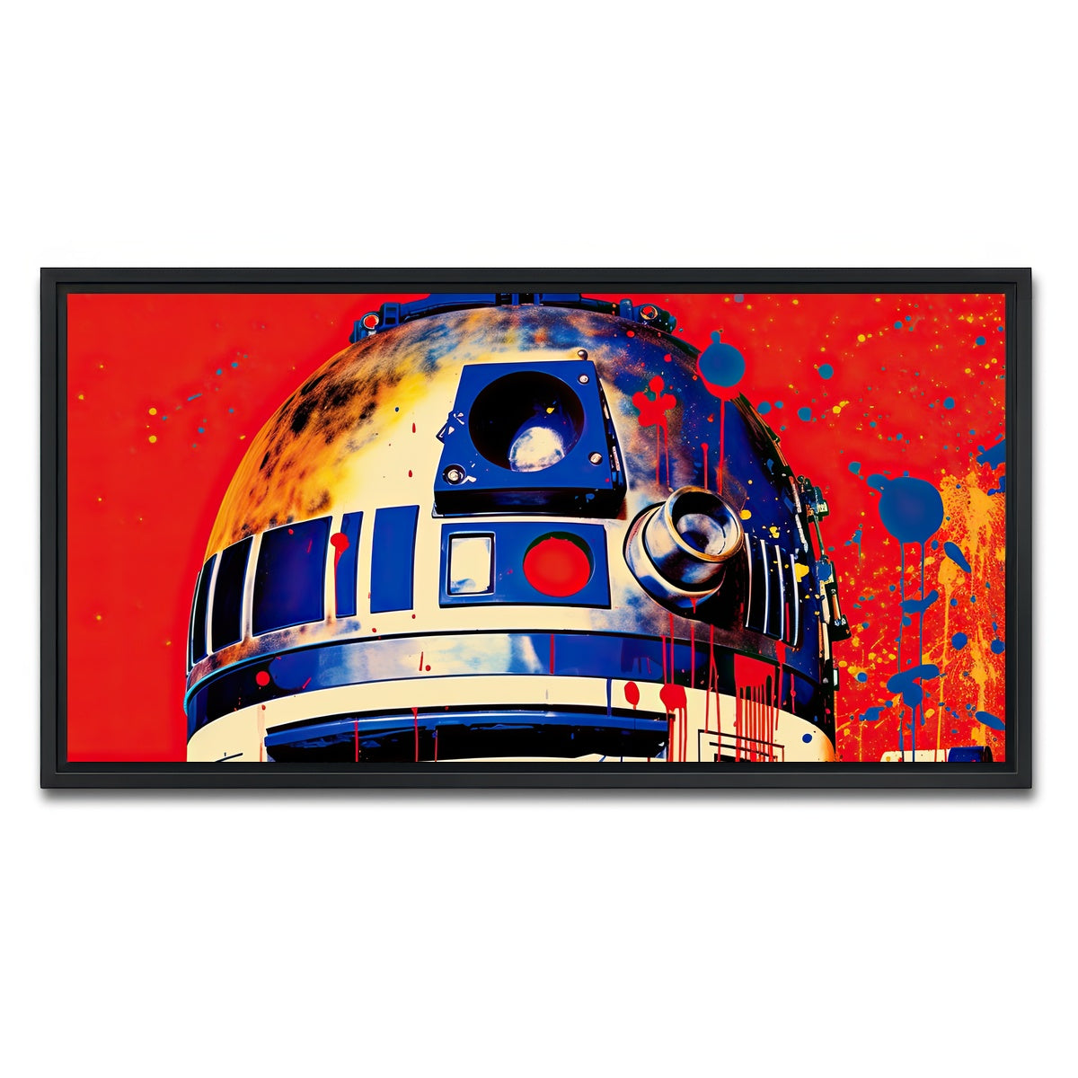 AUTO-MOCKUP WHITE | R2-D2 | 1 Piece | Black Framed Canvas | group=2x1