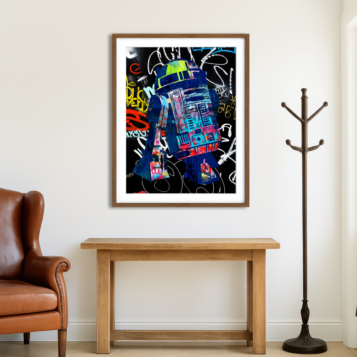 AUTO-MOCKUP ROOM | R2D2 Graffiti Wall Art