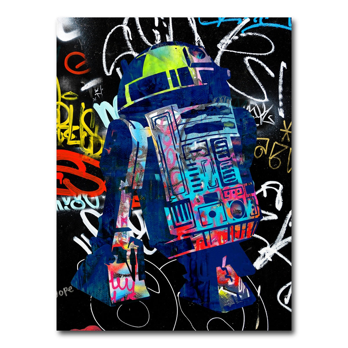 AUTO-MOCKUP WHITE | R2D2 Graffiti | 1 Piece | Gallery Wrap Canvas | group=3x4
