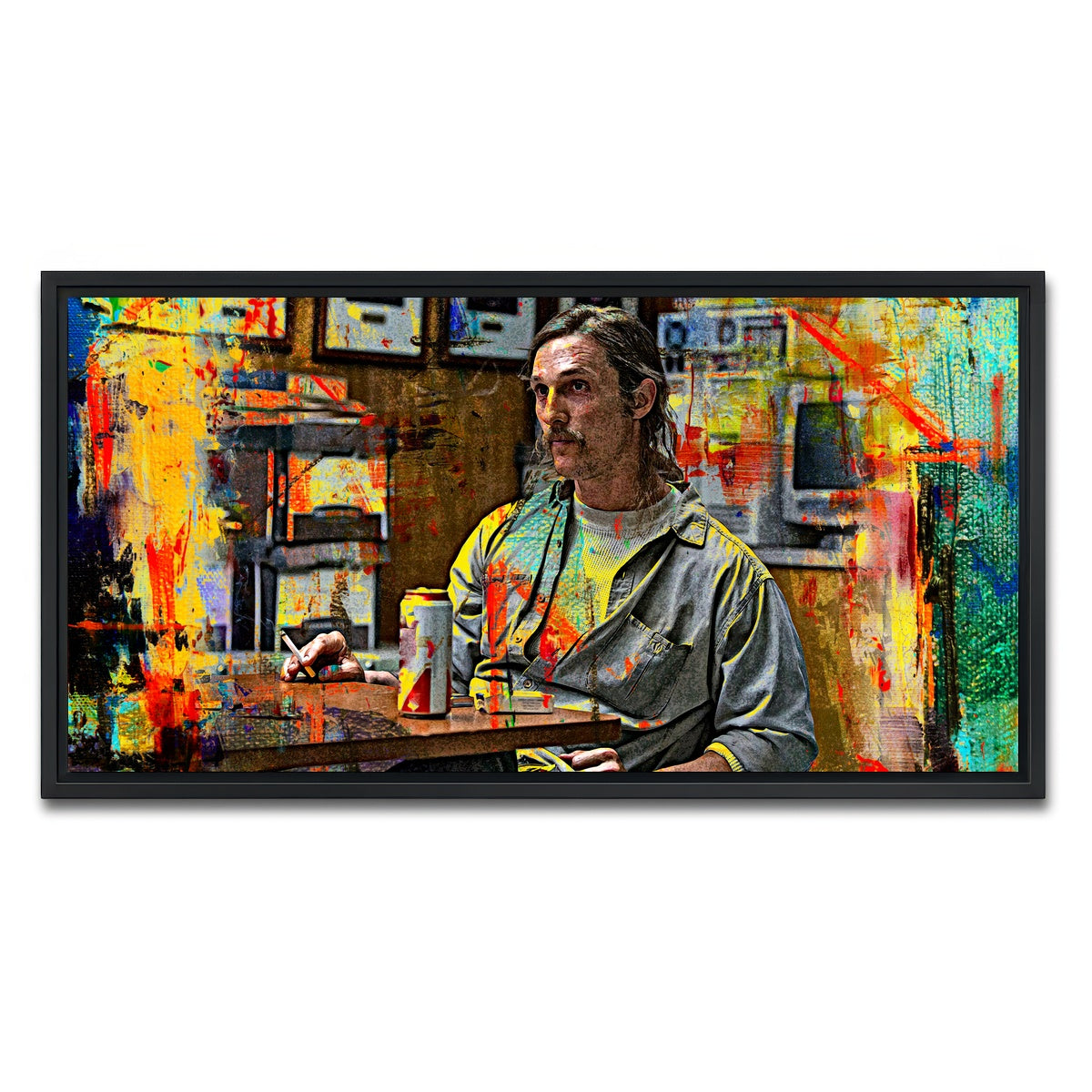 AUTO-MOCKUP WHITE | Rustin Cohle | 1 Piece | Black Framed Canvas | group=2x1