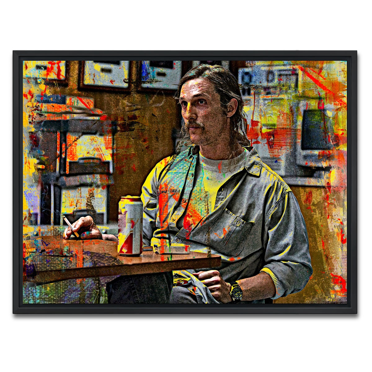 AUTO-MOCKUP WHITE | Rustin Cohle | 1 Piece | Black Framed Canvas | group=4x3