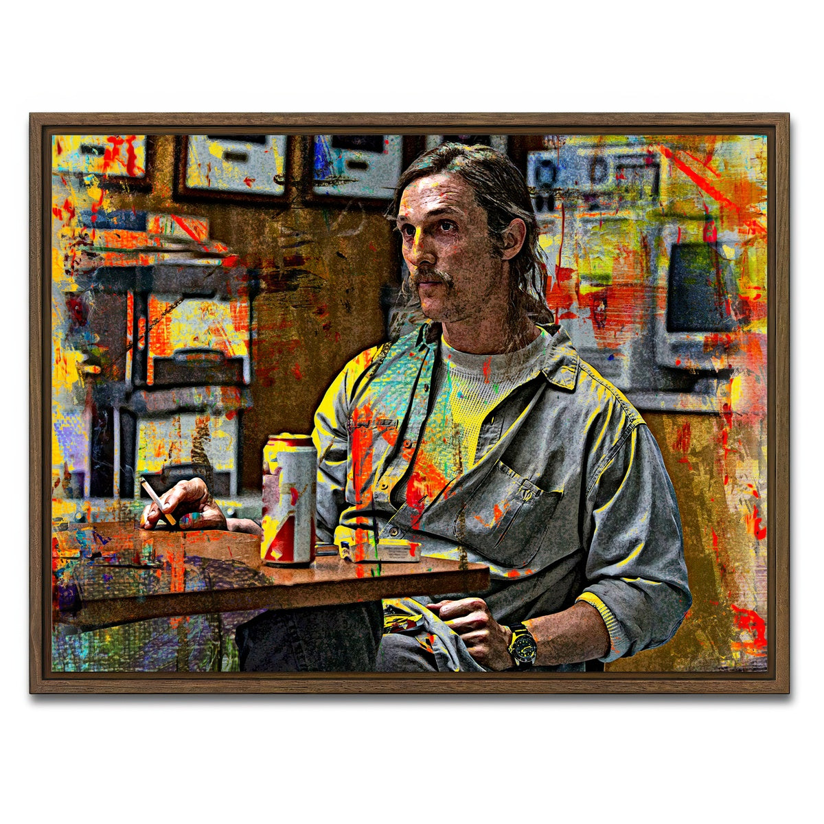 AUTO-MOCKUP WHITE | Rustin Cohle | 1 Piece | Walnut Framed Canvas | group=4x3