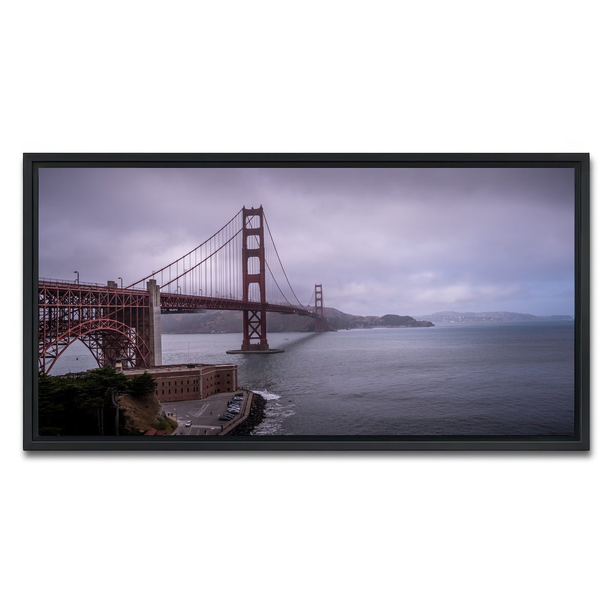 AUTO-MOCKUP WHITE | San Fran Golden Gate | 1 Piece | Black Framed Canvas | group=2x1
