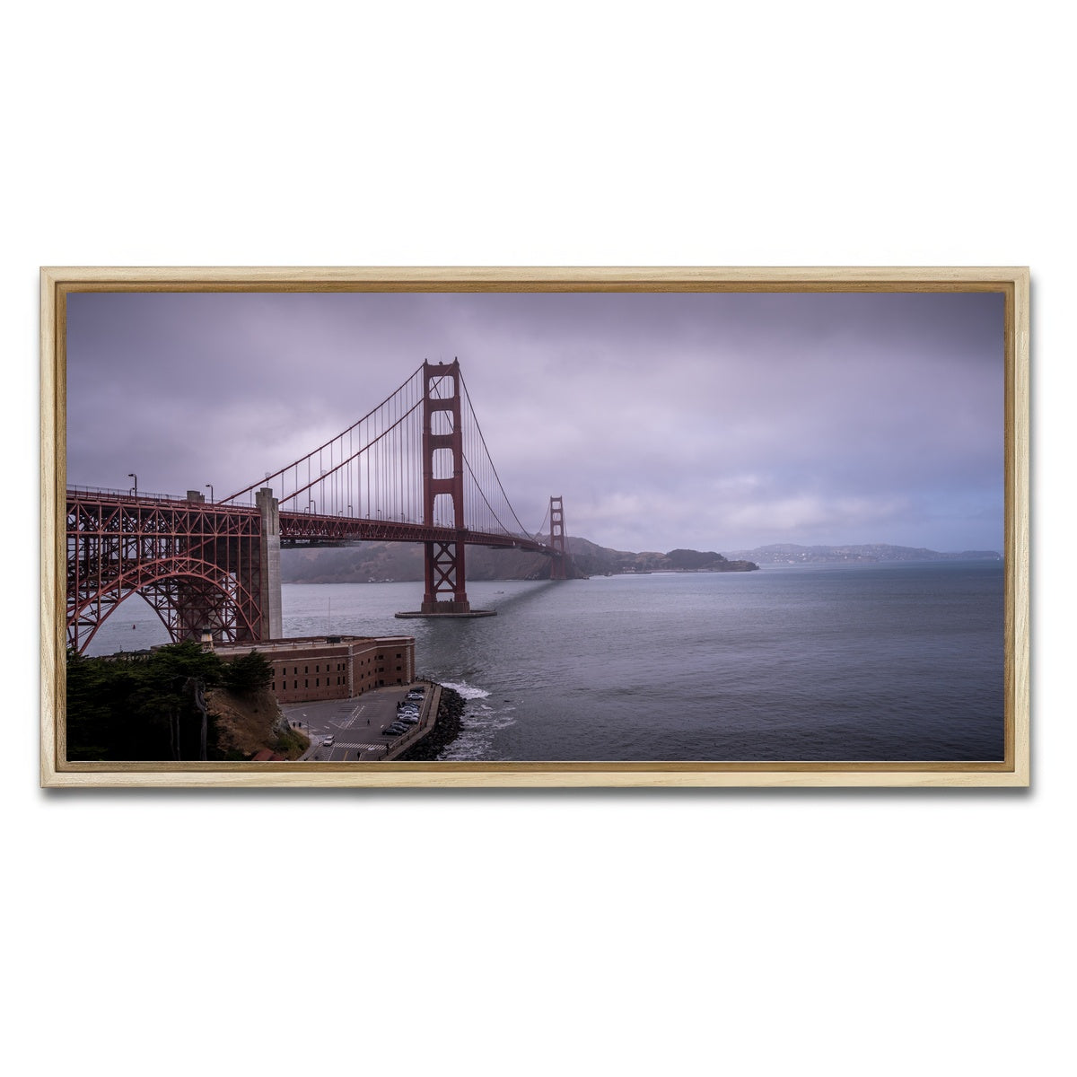 AUTO-MOCKUP WHITE | San Fran Golden Gate | 1 Piece | Natural Framed Canvas | group=2x1