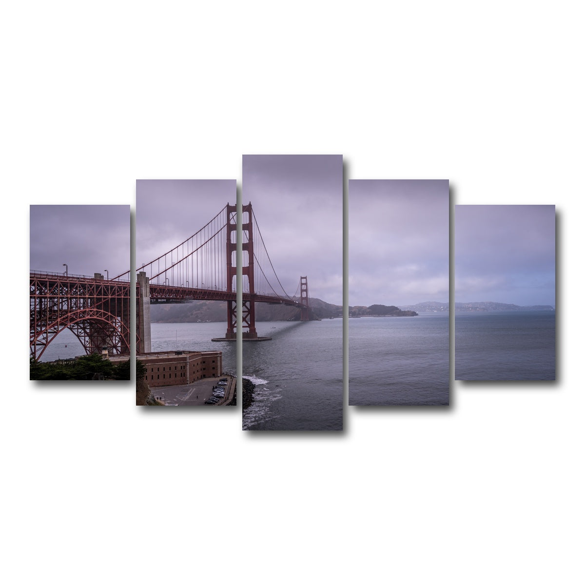 AUTO-MOCKUP WHITE | San Fran Golden Gate | 5 Piece | Gallery Wrap Canvas | group=5_normal
