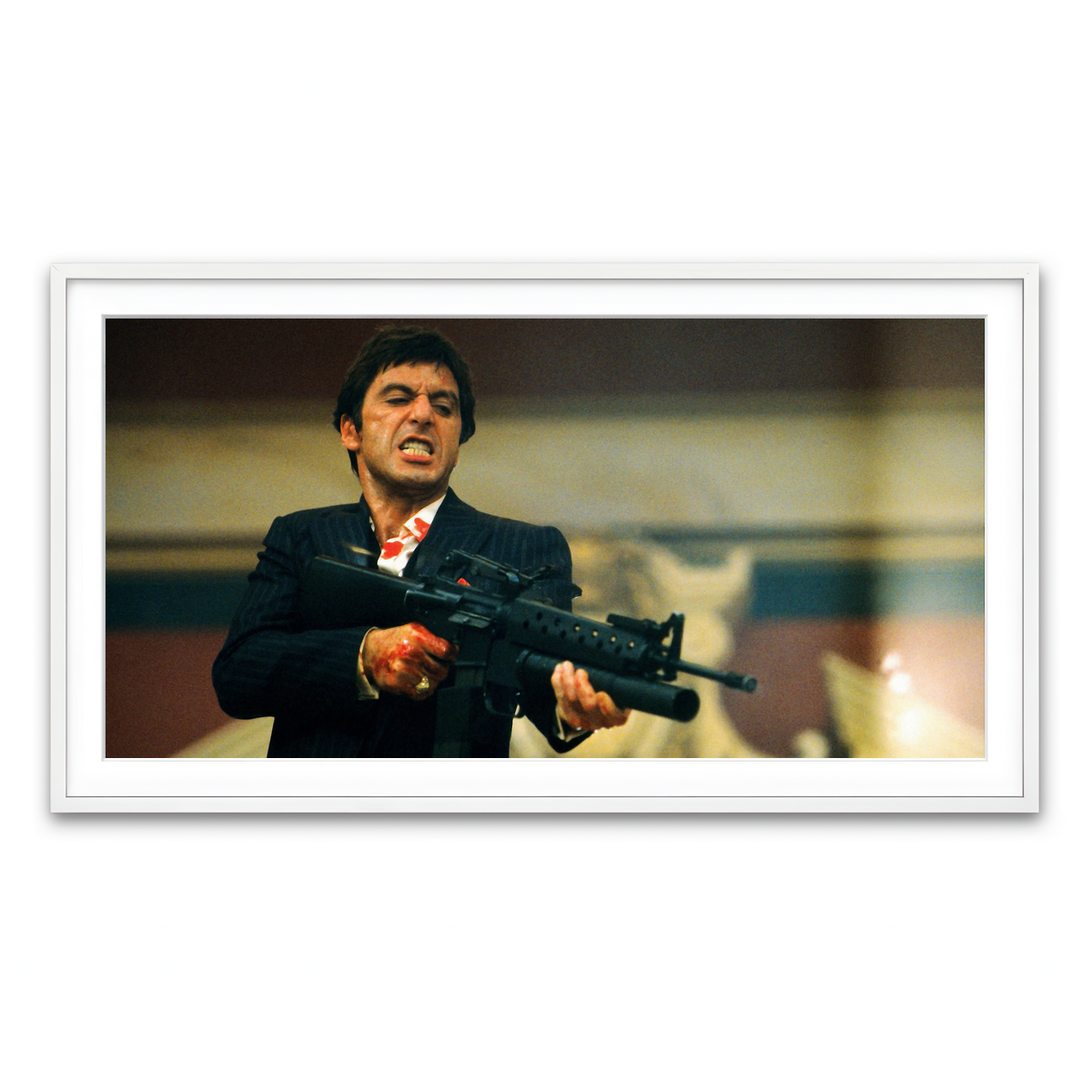 Framed Print 2x1 White