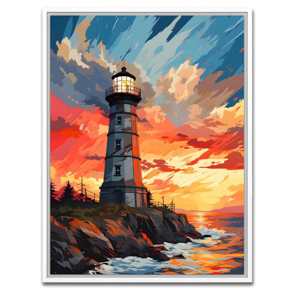 AUTO-MOCKUP WHITE | Scotland - Corsewall Lighthouse | 1 Piece | White Framed Canvas | group=3x4