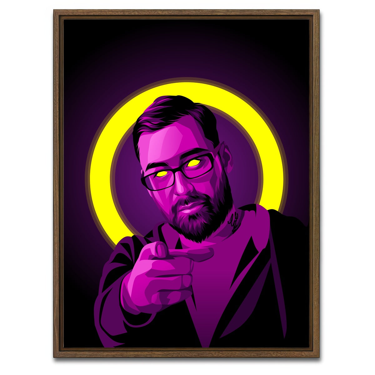 AUTO-MOCKUP WHITE | Sido Rapper | 1 Piece | Walnut Framed Canvas | group=3x4