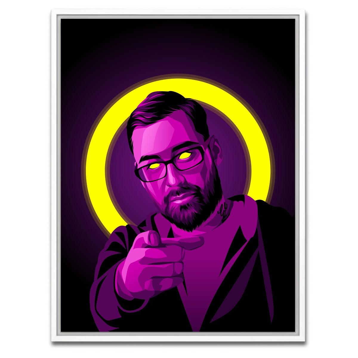 AUTO-MOCKUP WHITE | Sido Rapper | 1 Piece | White Framed Canvas | group=3x4