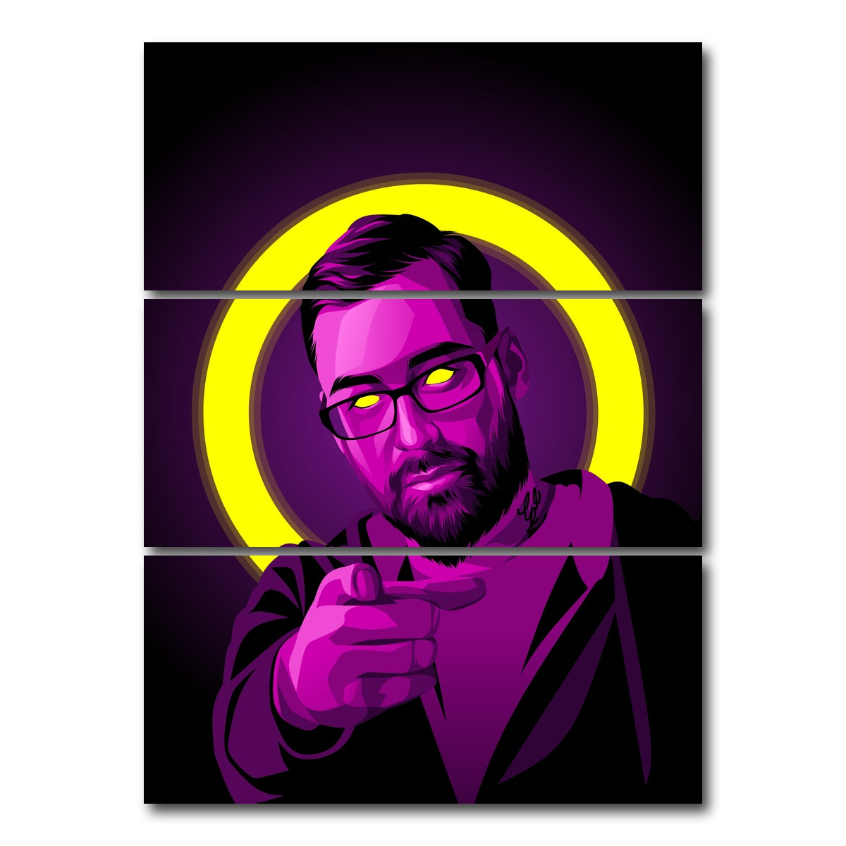 AUTO-MOCKUP WHITE | Sido Rapper | 3 Piece | Gallery Wrap Canvas | group=8x18_stacked