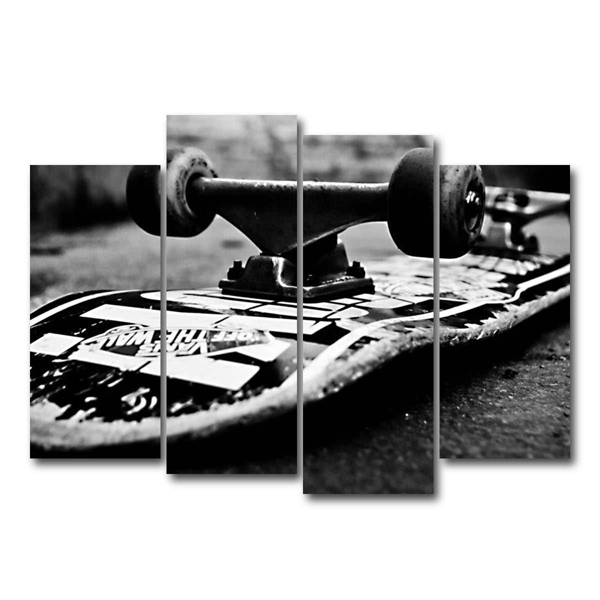 AUTO-MOCKUP WHITE | Skateboard | 4 Piece | Gallery Wrap Canvas | group=4_normal