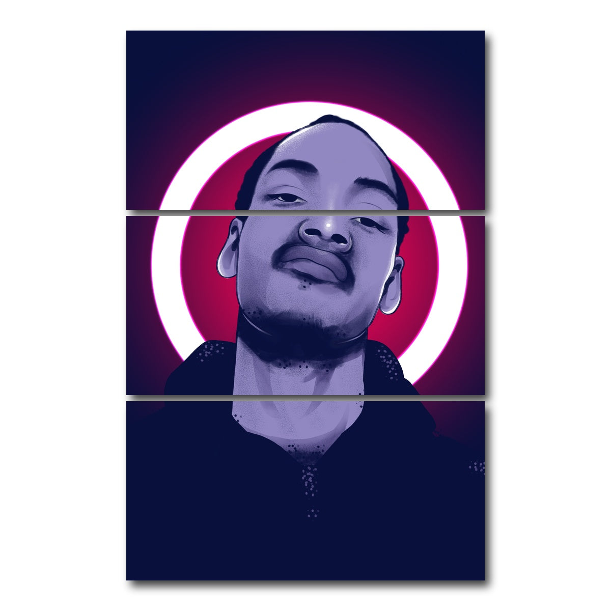 AUTO-MOCKUP WHITE | Snoop Doggy Dogg | 3 Piece | Gallery Wrap Canvas | group=12x24_stacked