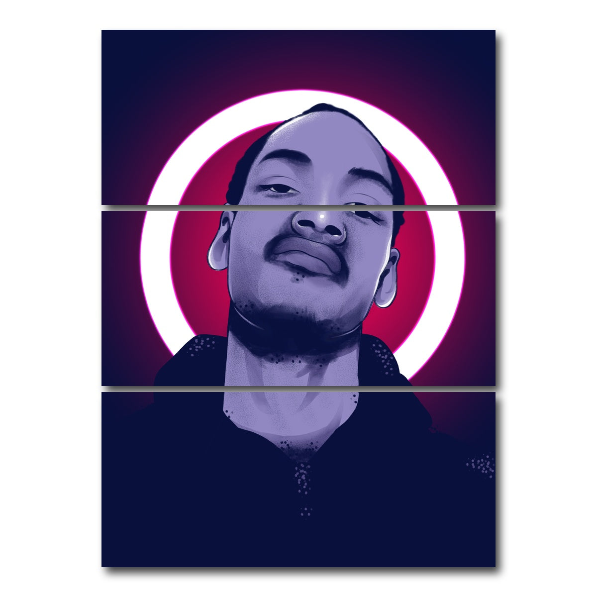 AUTO-MOCKUP WHITE | Snoop Doggy Dogg | 3 Piece | Gallery Wrap Canvas | group=8x18_stacked