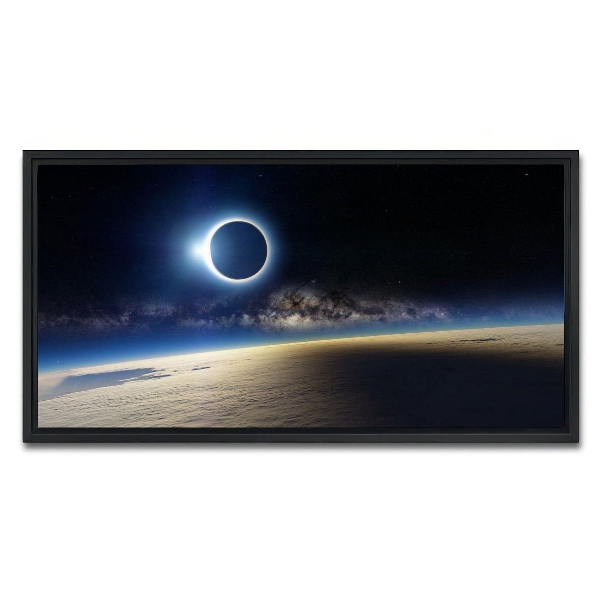AUTO-MOCKUP WHITE | Solar Eclipse | 1 Piece | Black Framed Canvas | group=2x1