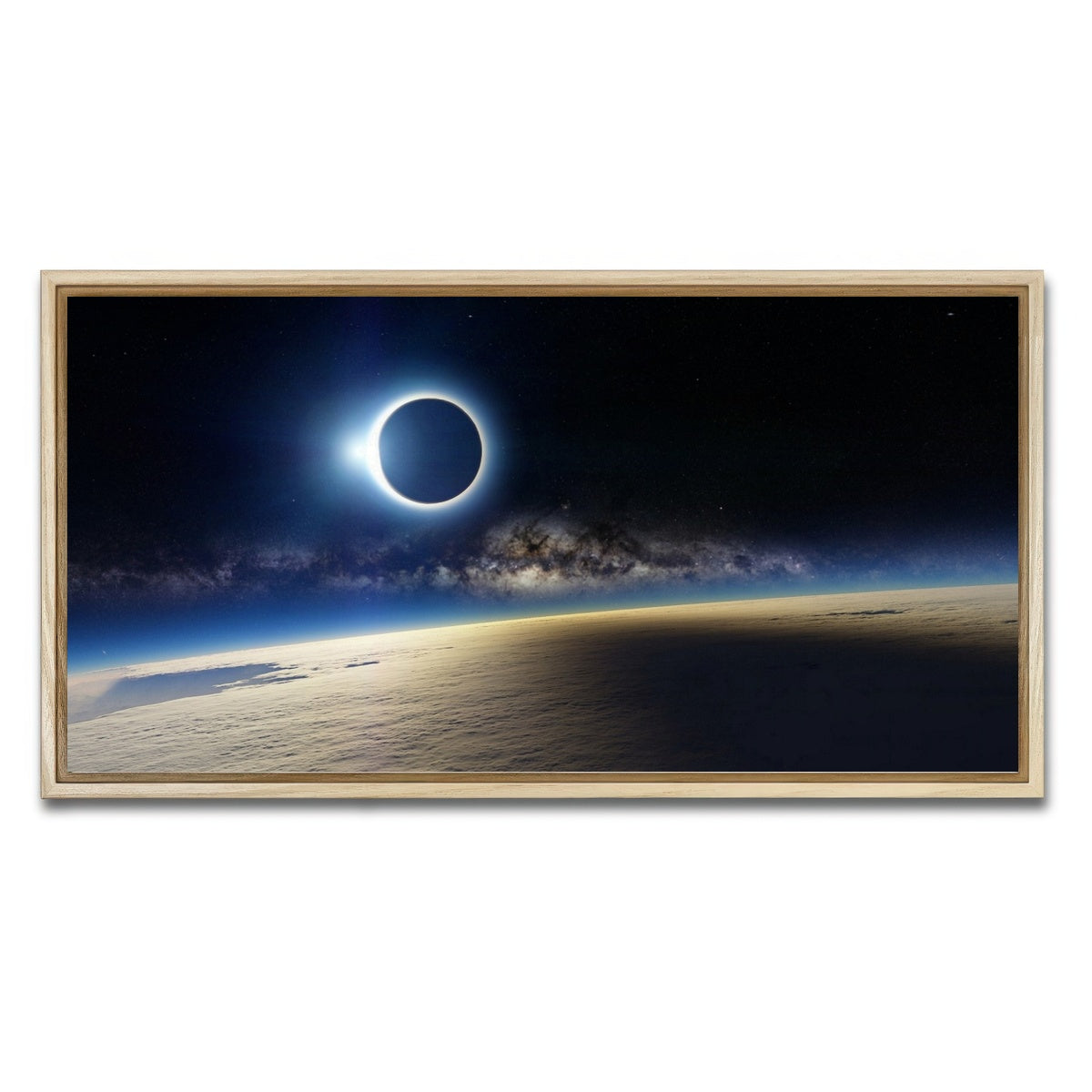 AUTO-MOCKUP WHITE | Solar Eclipse | 1 Piece | Natural Framed Canvas | group=2x1