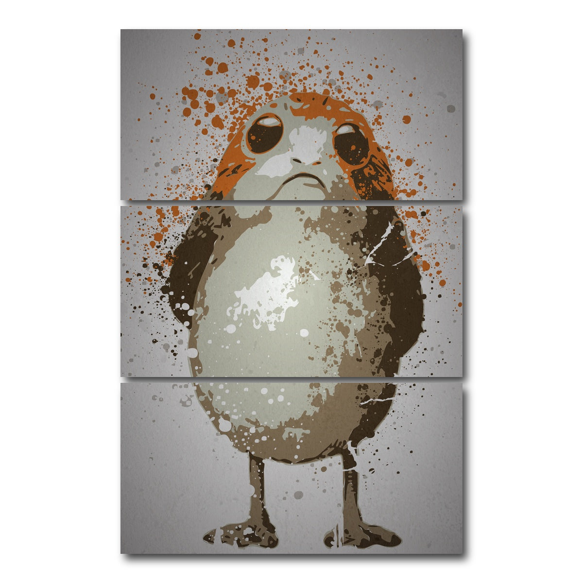 AUTO-MOCKUP WHITE | Space Penguin | 3 Piece | Gallery Wrap Canvas | group=12x24_stacked