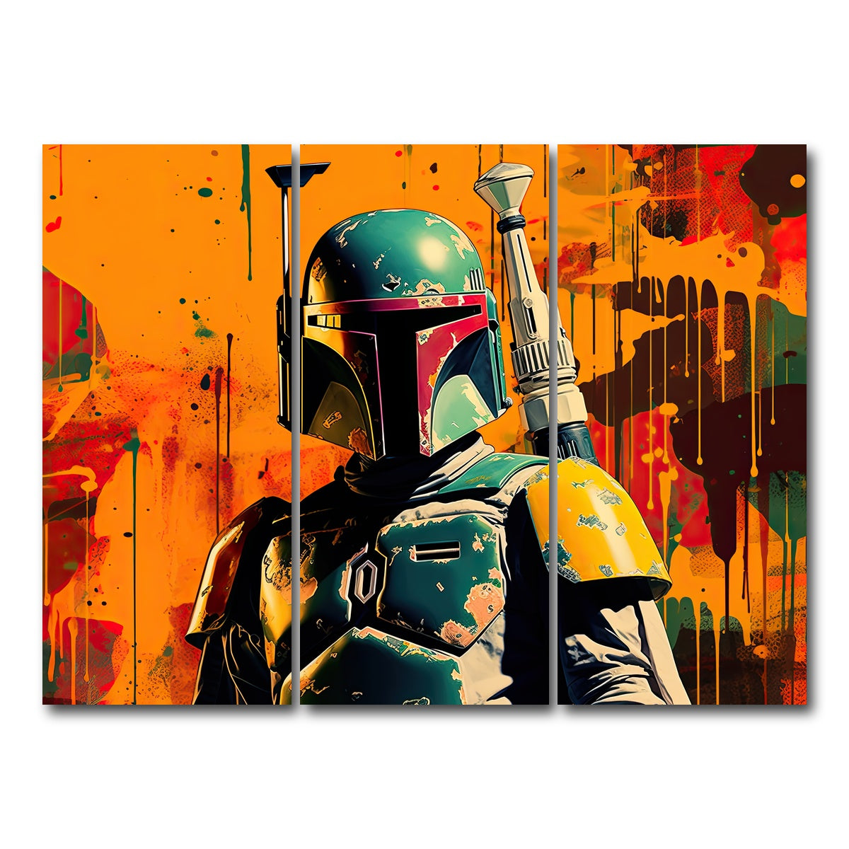 AUTO-MOCKUP WHITE | Star wars Fett | 3 Piece | Gallery Wrap Canvas | group=8x18