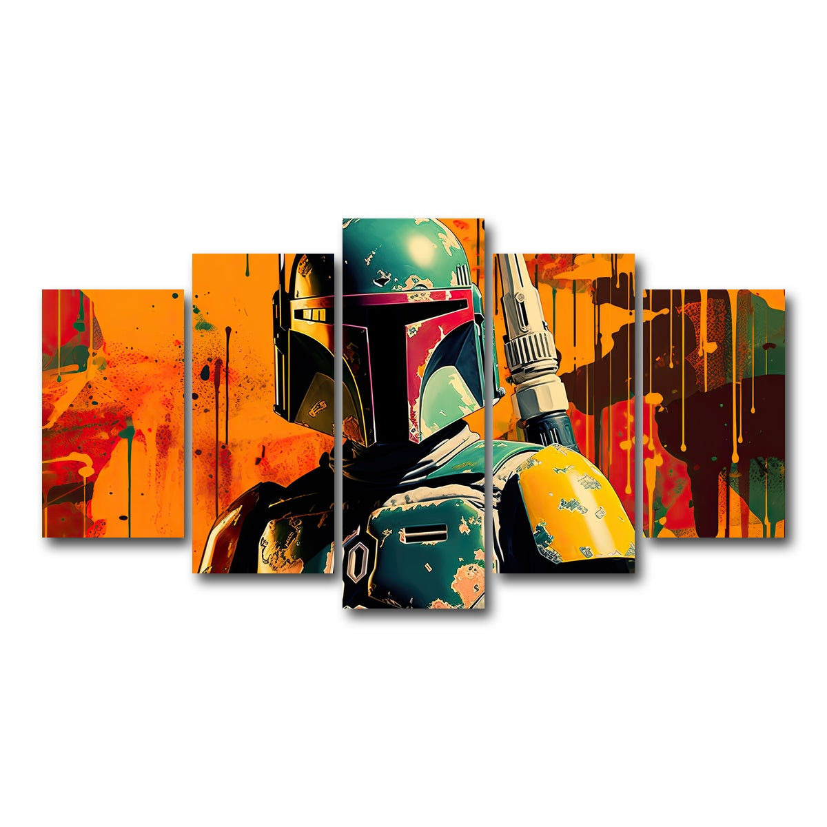 AUTO-MOCKUP WHITE | Star wars Fett | 5 Piece | Gallery Wrap Canvas | group=5_normal