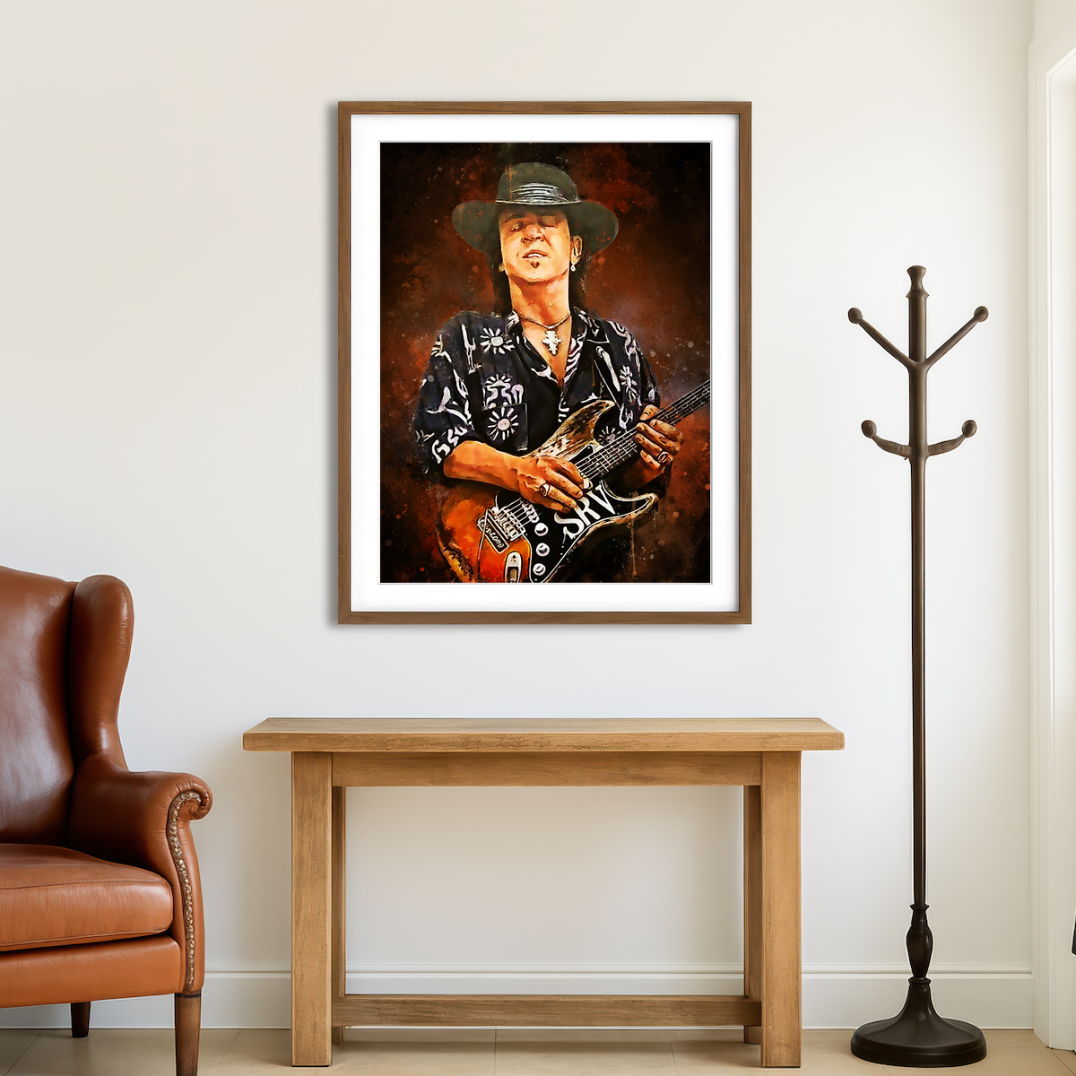 AUTO-MOCKUP ROOM | Stevie Ray Vaughan Painting Wall Art