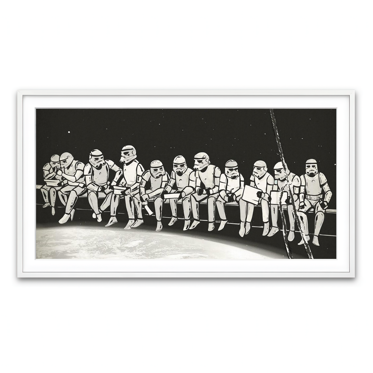 Framed Print 2x1 White