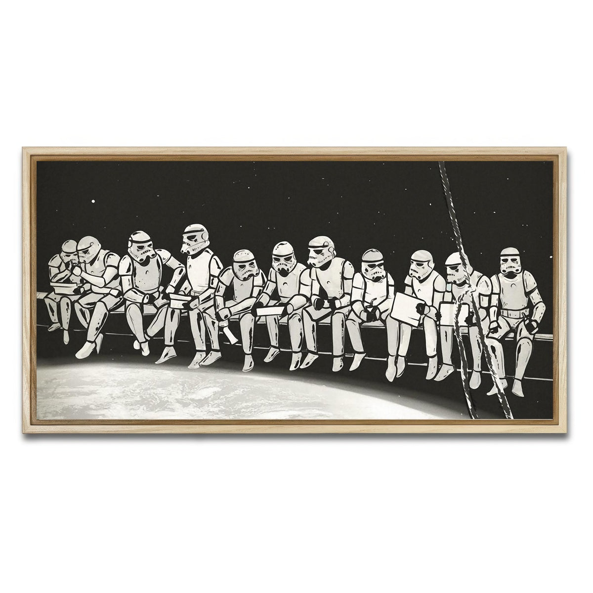 AUTO-MOCKUP WHITE | Storm Trooper Lunch on a Skyscraper | 1 Piece | Natural Framed Canvas | group=2x1