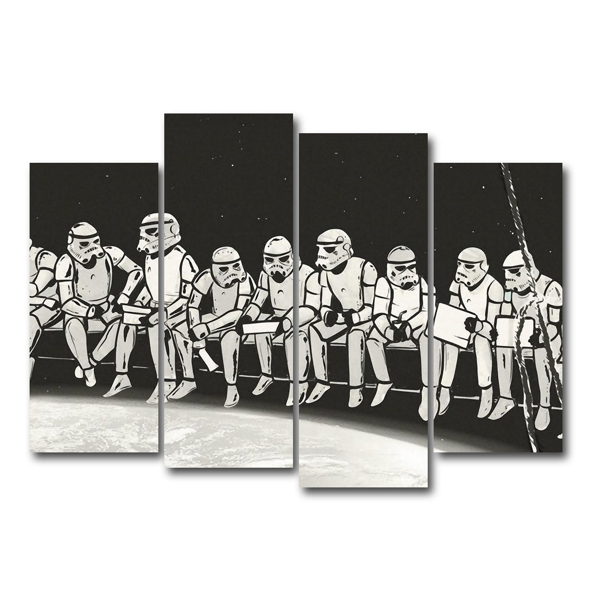 AUTO-MOCKUP WHITE | Storm Trooper Lunch on a Skyscraper | 4 Piece | Gallery Wrap Canvas | group=4_normal