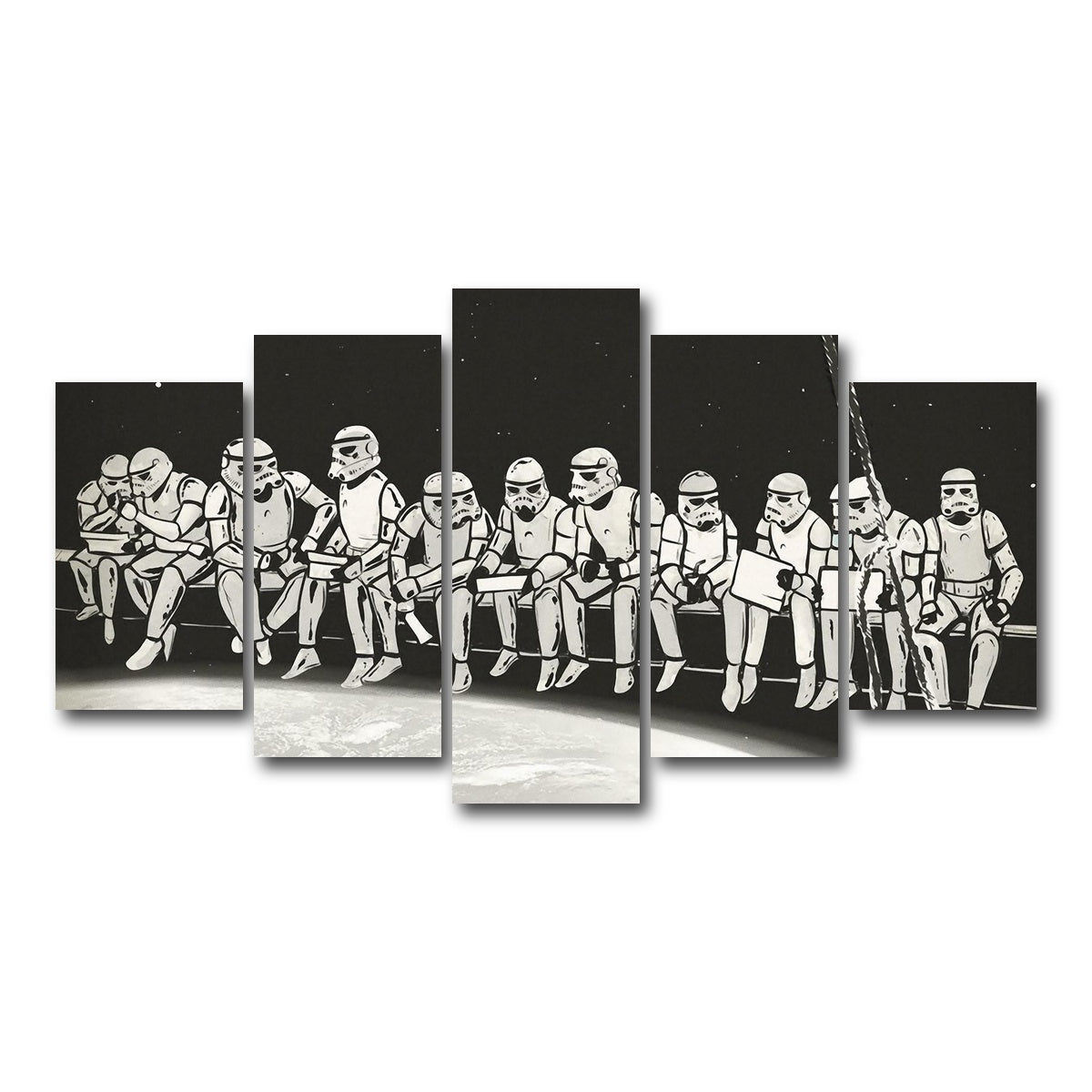 AUTO-MOCKUP WHITE | Storm Trooper Lunch on a Skyscraper | 5 Piece | Gallery Wrap Canvas | group=5_normal