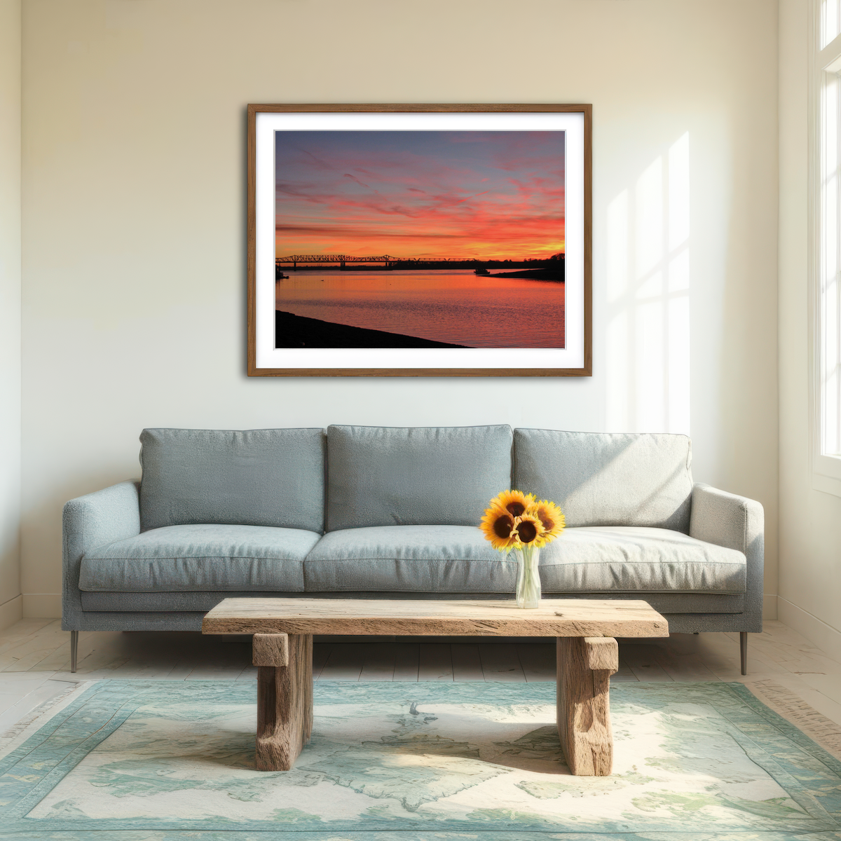 AUTO-MOCKUP ROOM | Sunset Mississippi River In Memphis Wall Art
