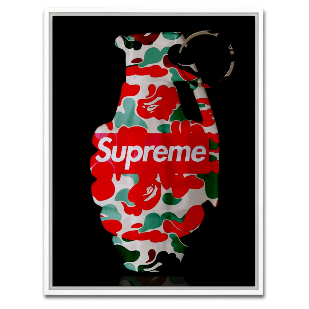 AUTO-MOCKUP WHITE | Supreme Camo LV Grenade | 1 Piece | White Framed Canvas | group=3x4
