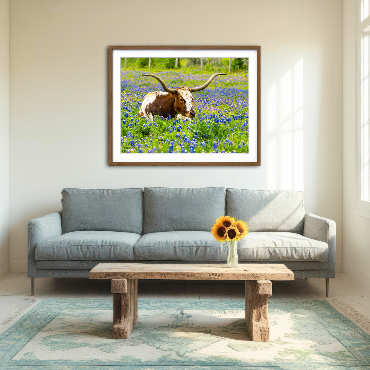 AUTO-MOCKUP ROOM | Texas Longhorn Bull Wall Art